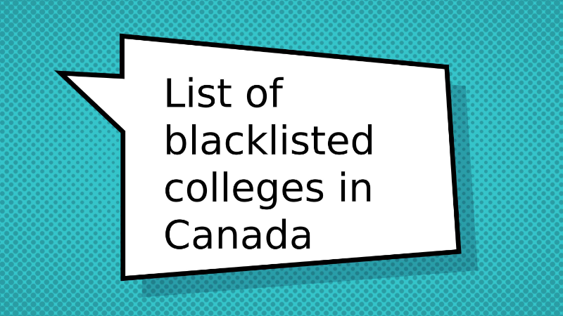 Blacklisted Colleges in Canada